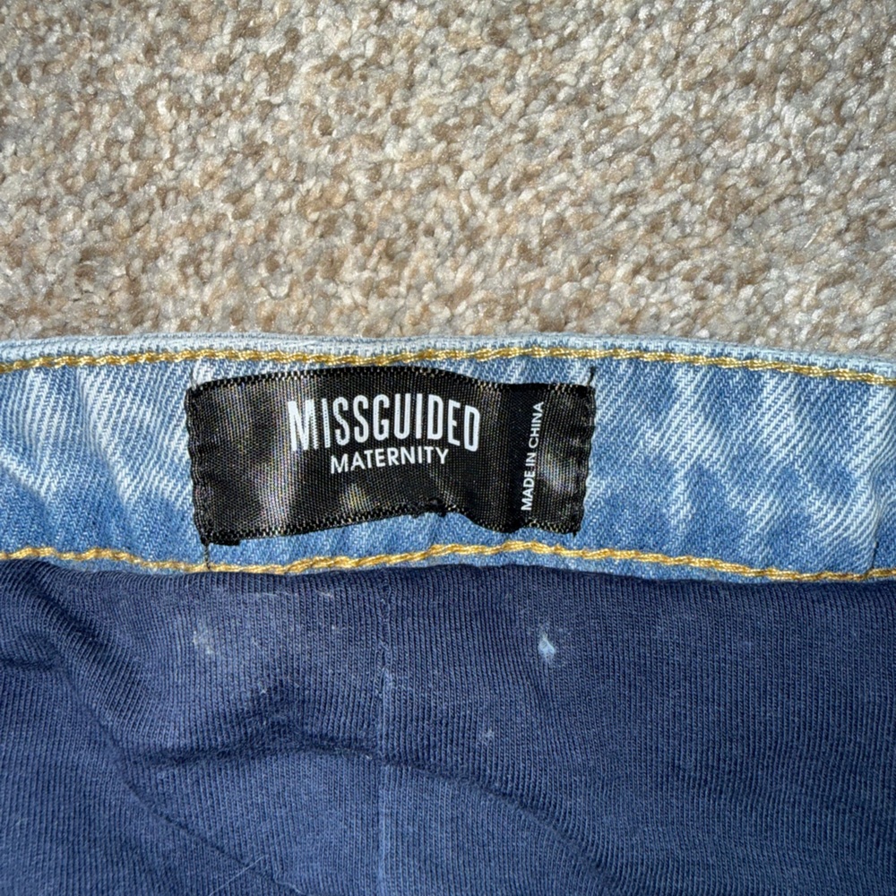 Misguided Maternity Denim Shorts Size Small Distressed - Picture 7 of 10